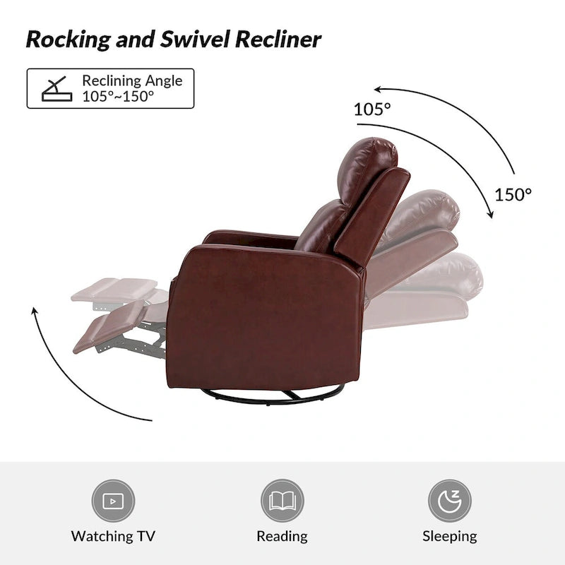 Fauteuil inclinable pivotant rembourré