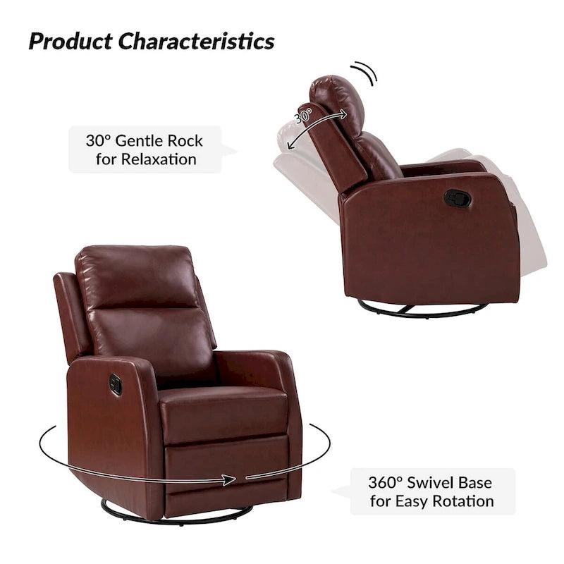 Fauteuil inclinable pivotant rembourré