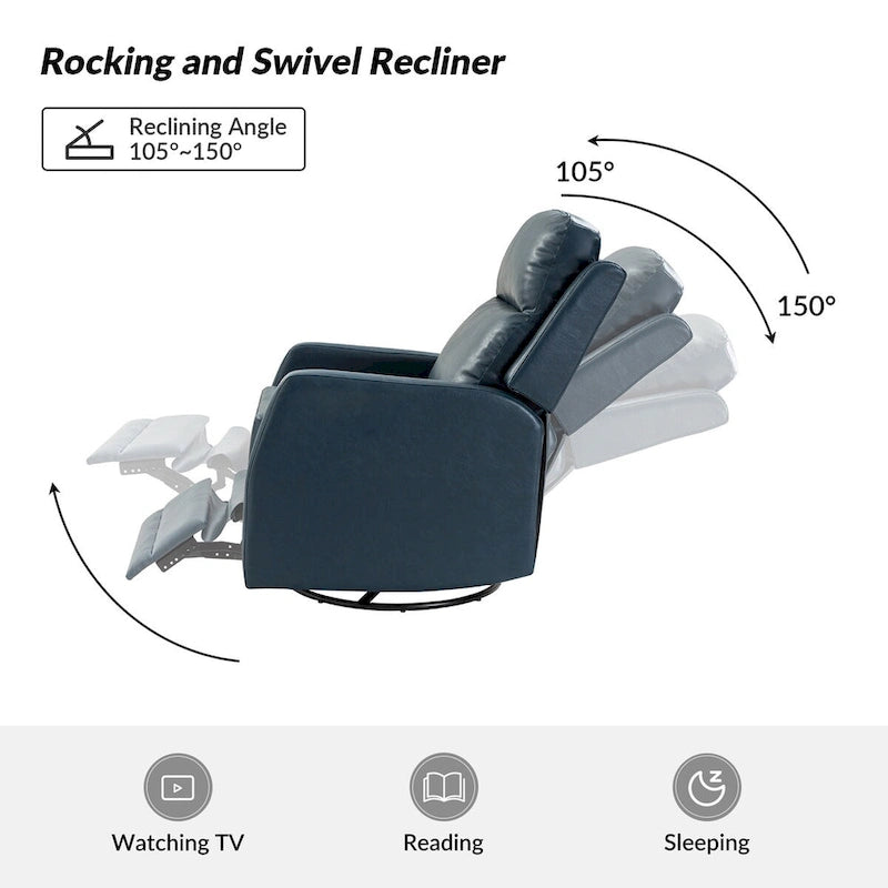 Fauteuil inclinable pivotant rembourré