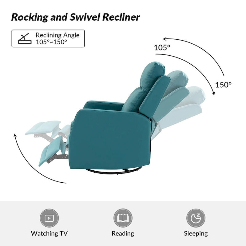 Fauteuil inclinable pivotant rembourré