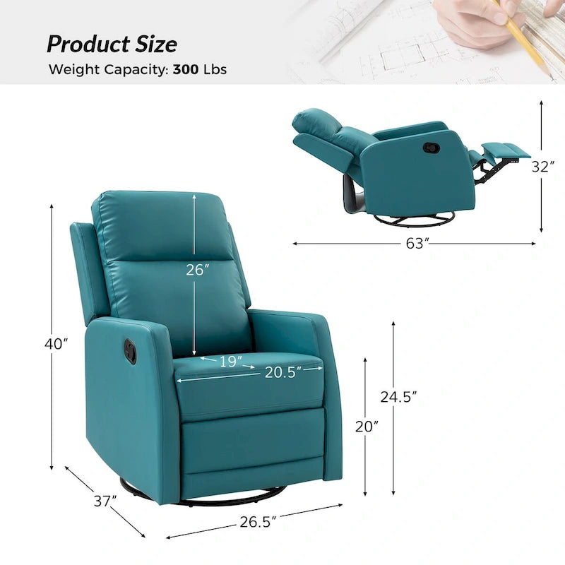Fauteuil inclinable pivotant rembourré