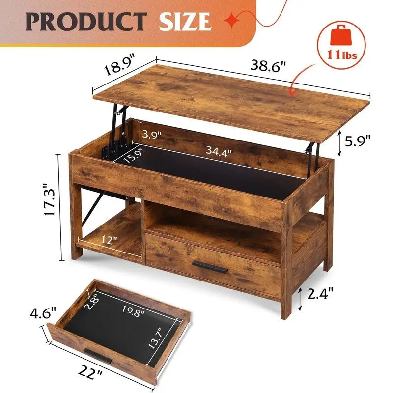 Table basse avec fonction de rangement dans le salon