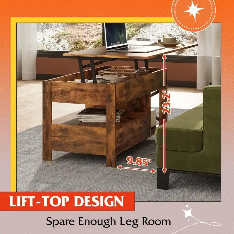 Table basse avec fonction de rangement dans le salon