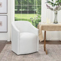 Chaise de salle à manger à roulettes, rembourrée de tissu haute performance