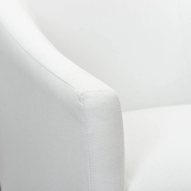 Chaise de salle à manger à roulettes, rembourrée de tissu haute performance