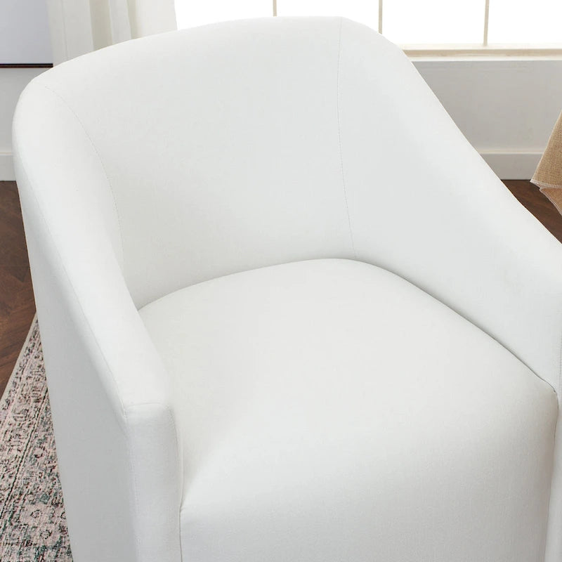 Chaise de salle à manger à roulettes, rembourrée de tissu haute performance