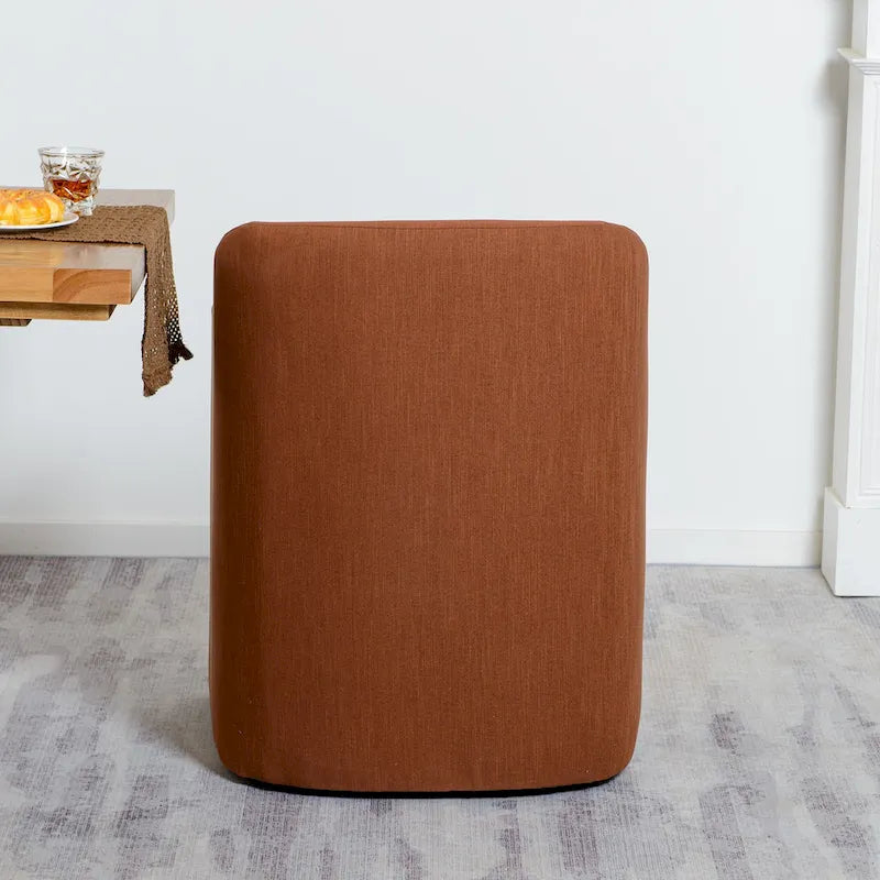Chaise de salle à manger à roulettes, rembourrée de tissu haute performance