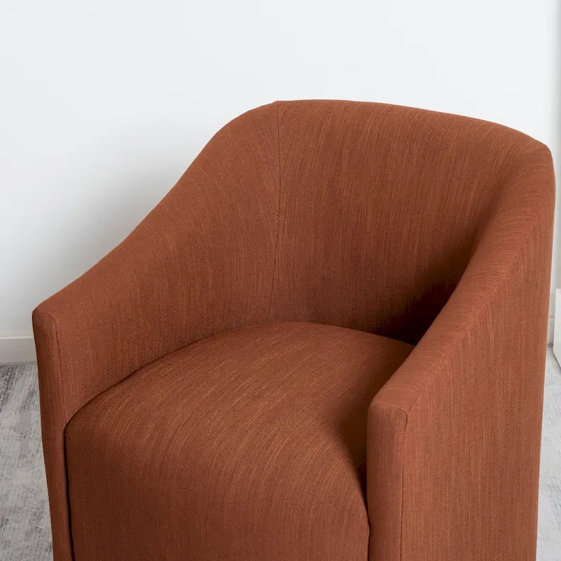 Chaise de salle à manger à roulettes, rembourrée de tissu haute performance