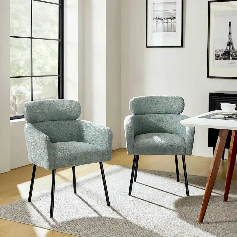 Chaise de salle à manger en tissu Hoop avec pieds réglables