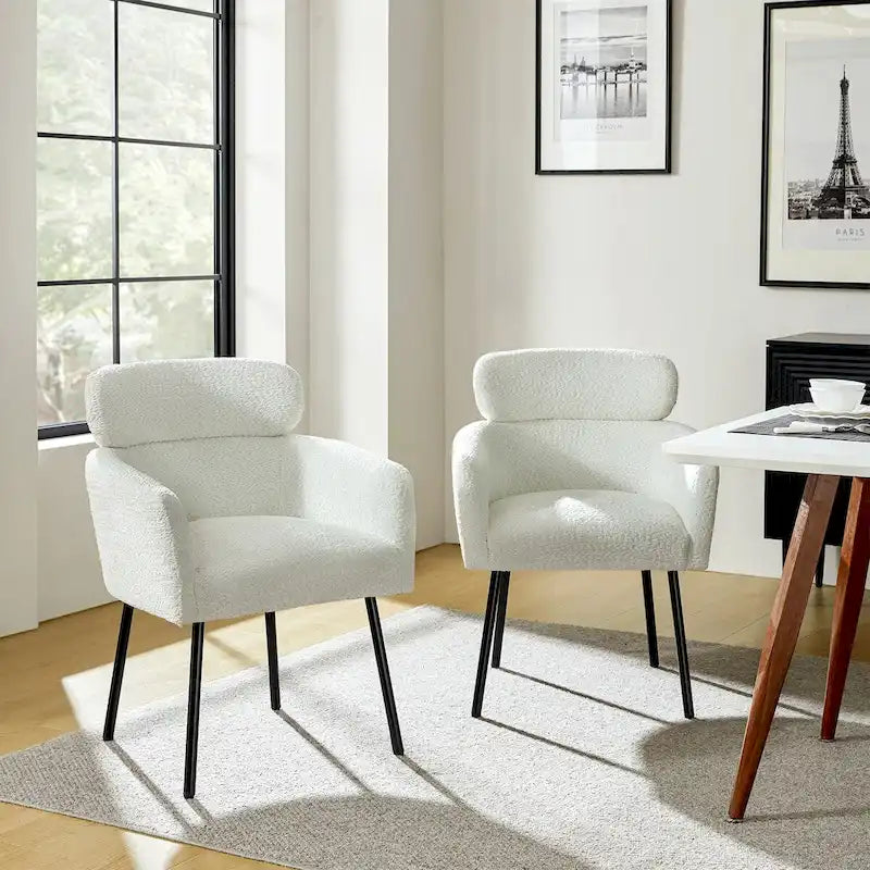 Chaise de salle à manger en tissu Hoop avec pieds réglables