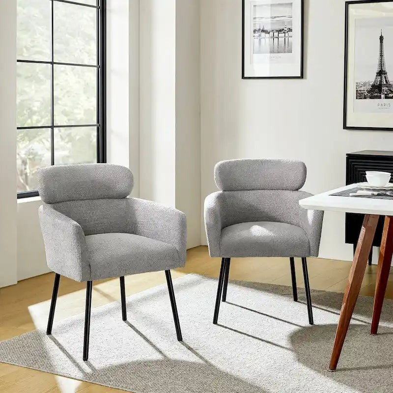 Chaise de salle à manger en tissu Hoop avec pieds réglables