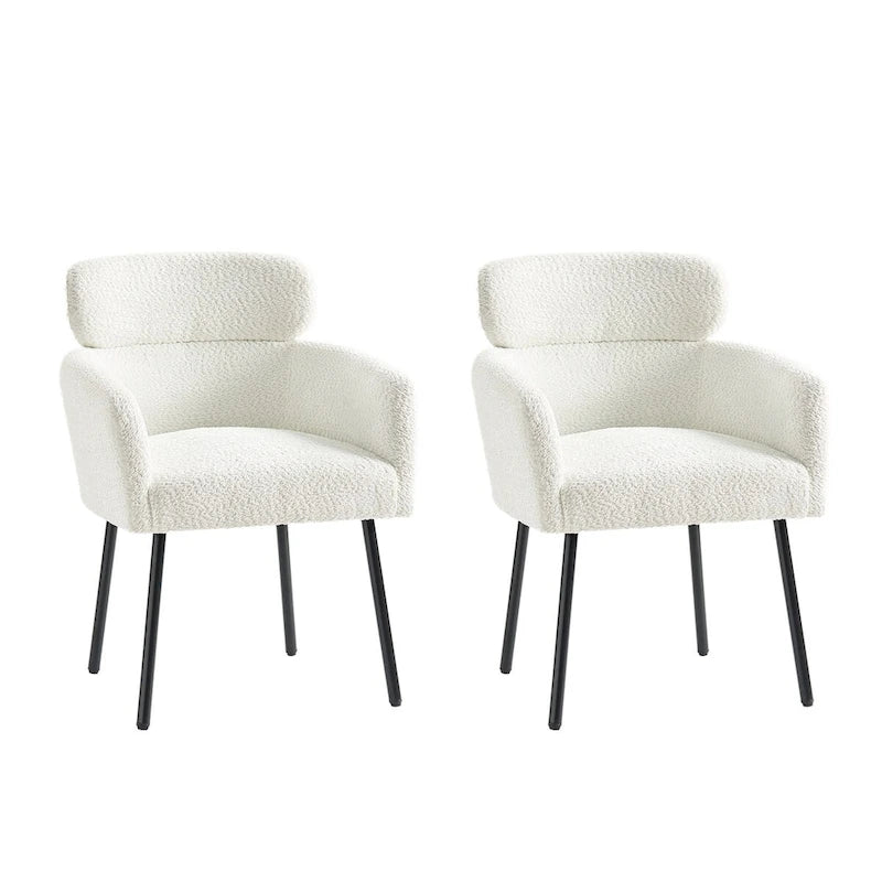 Chaise de salle à manger en tissu Hoop avec pieds réglables