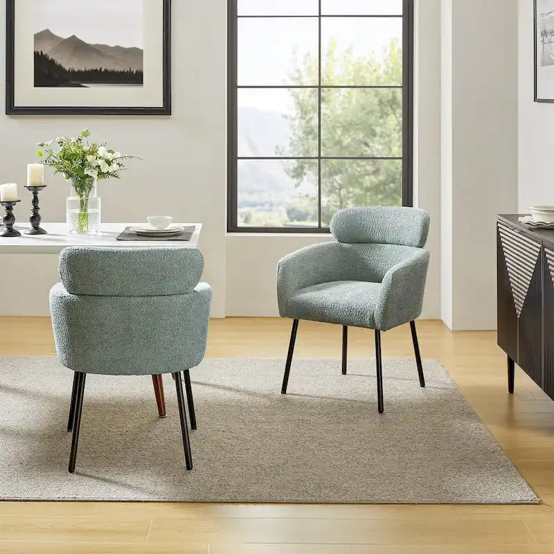 Chaise de salle à manger en tissu Hoop avec pieds réglables