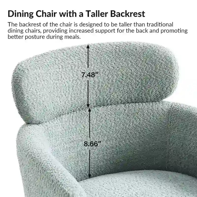 Chaise de salle à manger en tissu Hoop avec pieds réglables