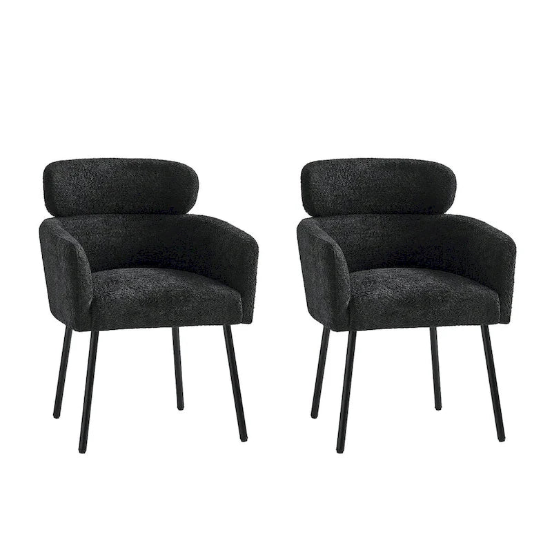 Chaise de salle à manger en tissu Hoop avec pieds réglables