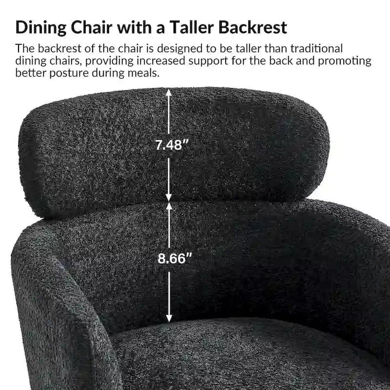 Chaise de salle à manger en tissu Hoop avec pieds réglables