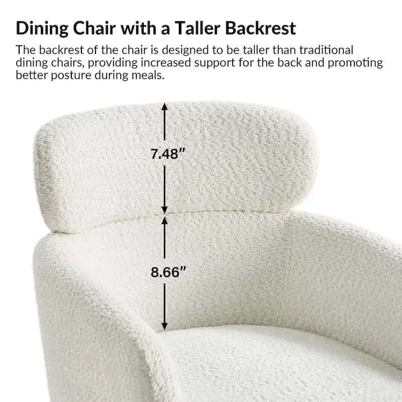 Chaise de salle à manger en tissu Hoop avec pieds réglables