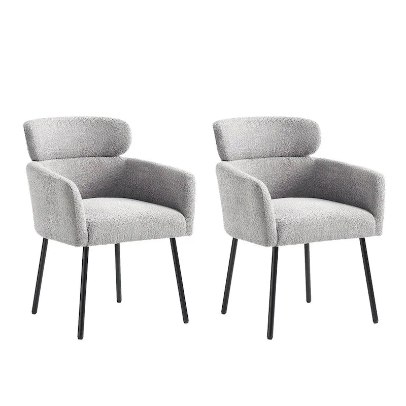 Chaise de salle à manger en tissu Hoop avec pieds réglables