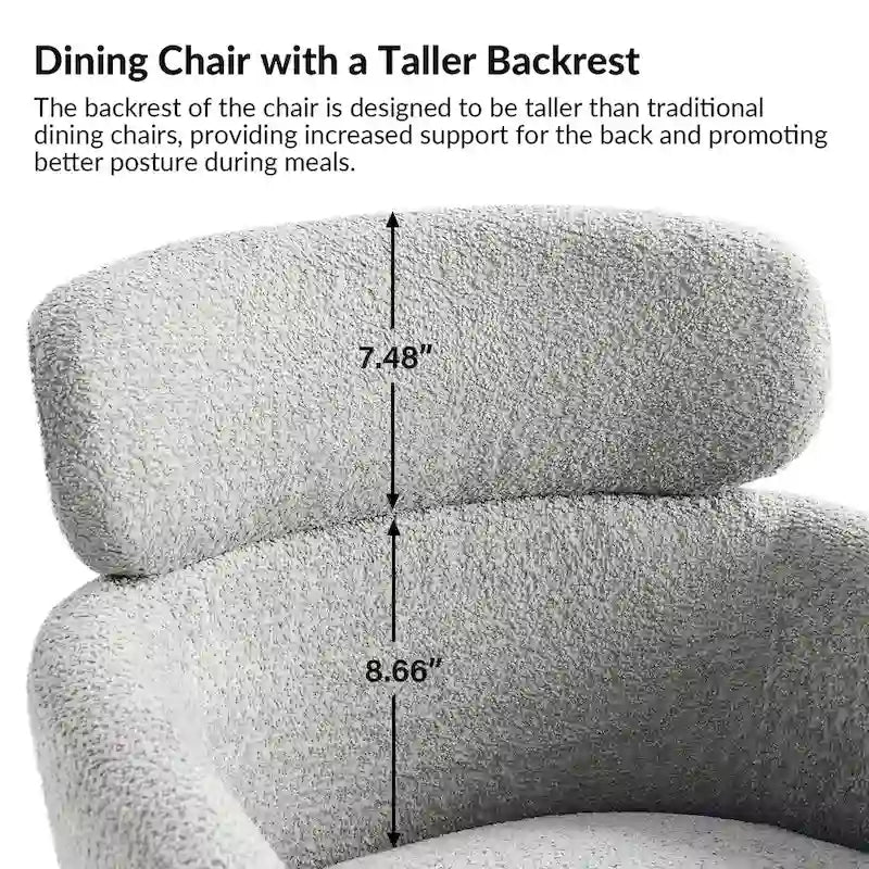 Chaise de salle à manger en tissu Hoop avec pieds réglables