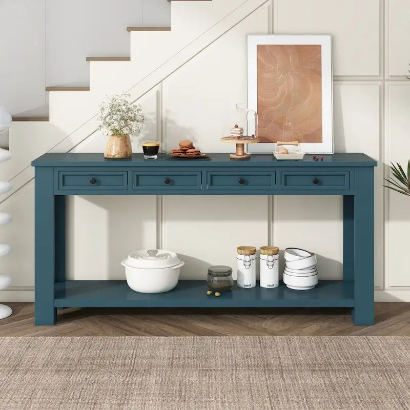 Console/table d'appoint pour entrée avec tiroirs de rangement et étagères inférieures