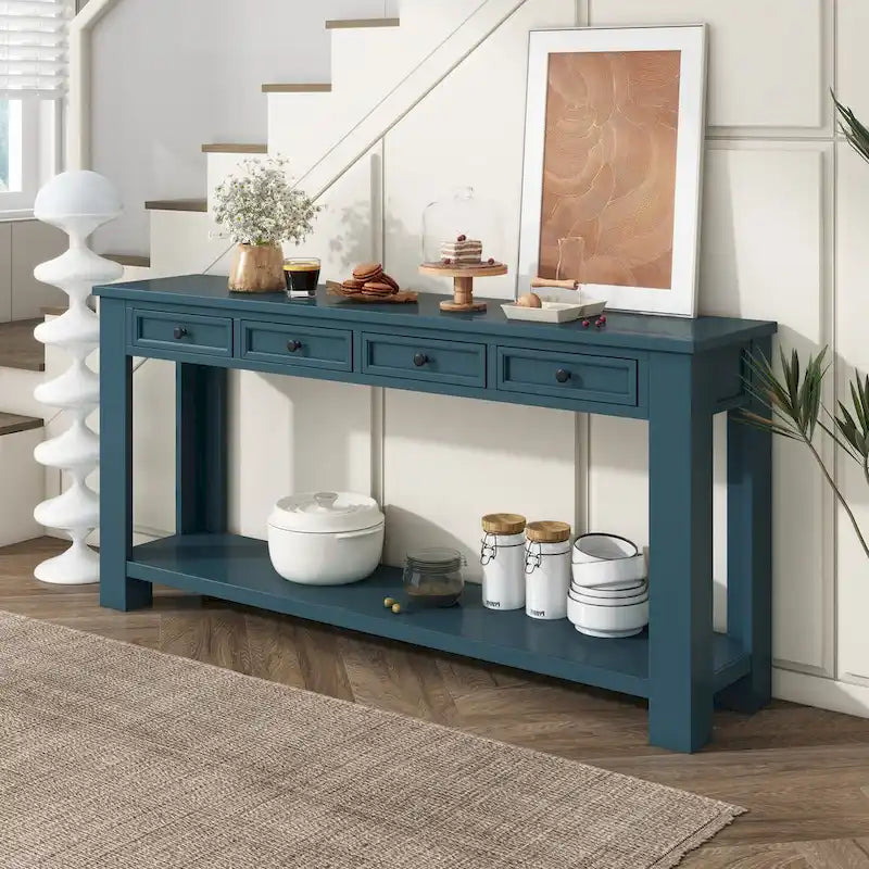 Console/table d'appoint pour entrée avec tiroirs de rangement et étagères inférieures