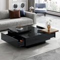 Table basse carrée moderne en bois avec plateau amovible