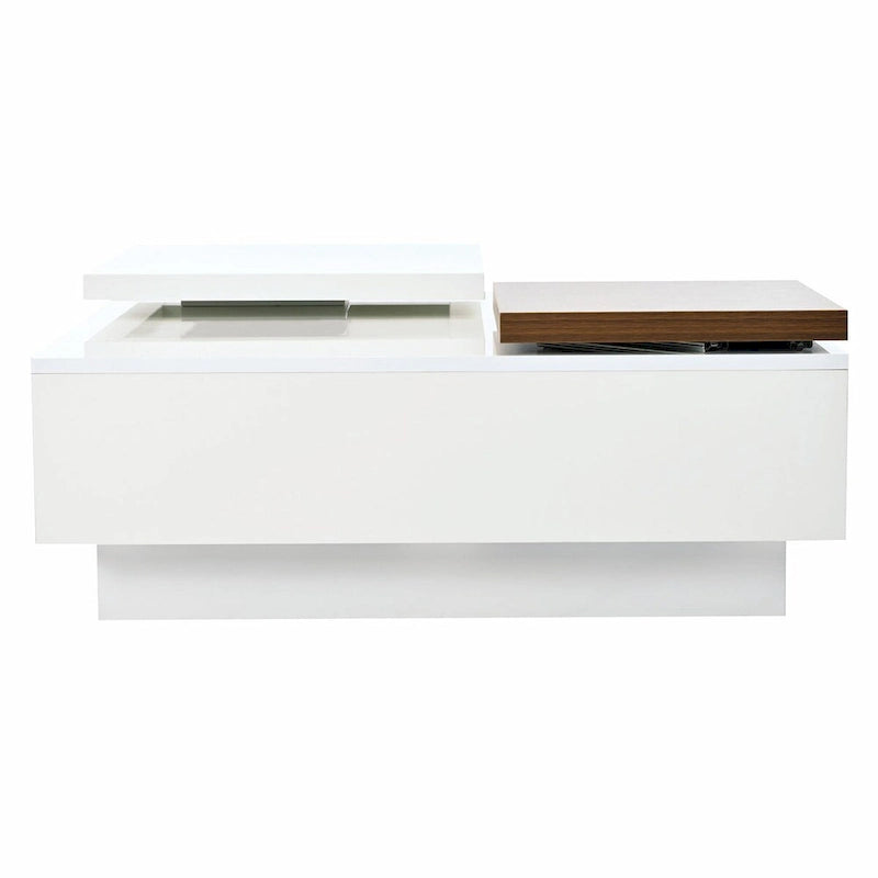 Table basse carrée moderne en bois avec plateau amovible