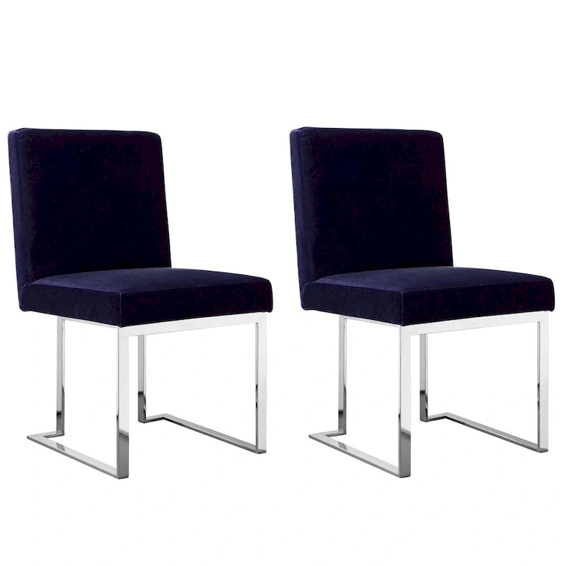 Chaise de salle à manger de 19 pouces avec cadre en acier chromé