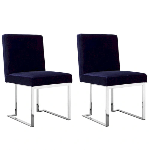 Chaise de salle à manger de 19 pouces avec cadre en acier chromé
