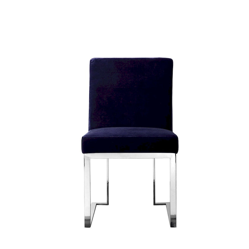 Chaise de salle à manger de 19 pouces avec cadre en acier chromé