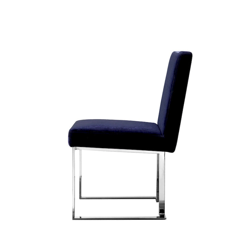 Chaise de salle à manger de 19 pouces avec cadre en acier chromé