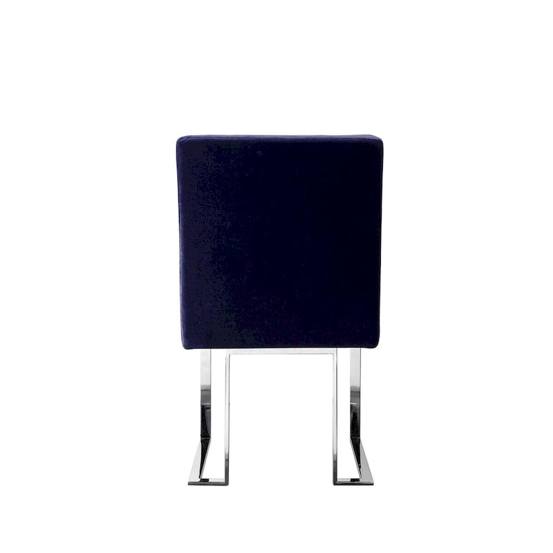 Chaise de salle à manger de 19 pouces avec cadre en acier chromé