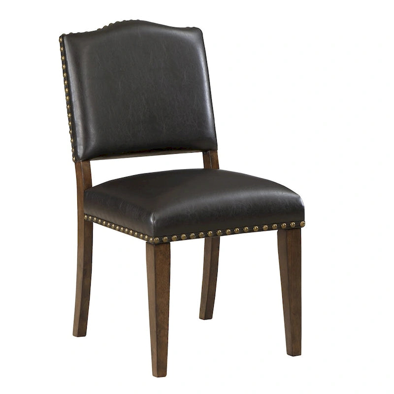 Chaise de salle à manger en similicuir marron