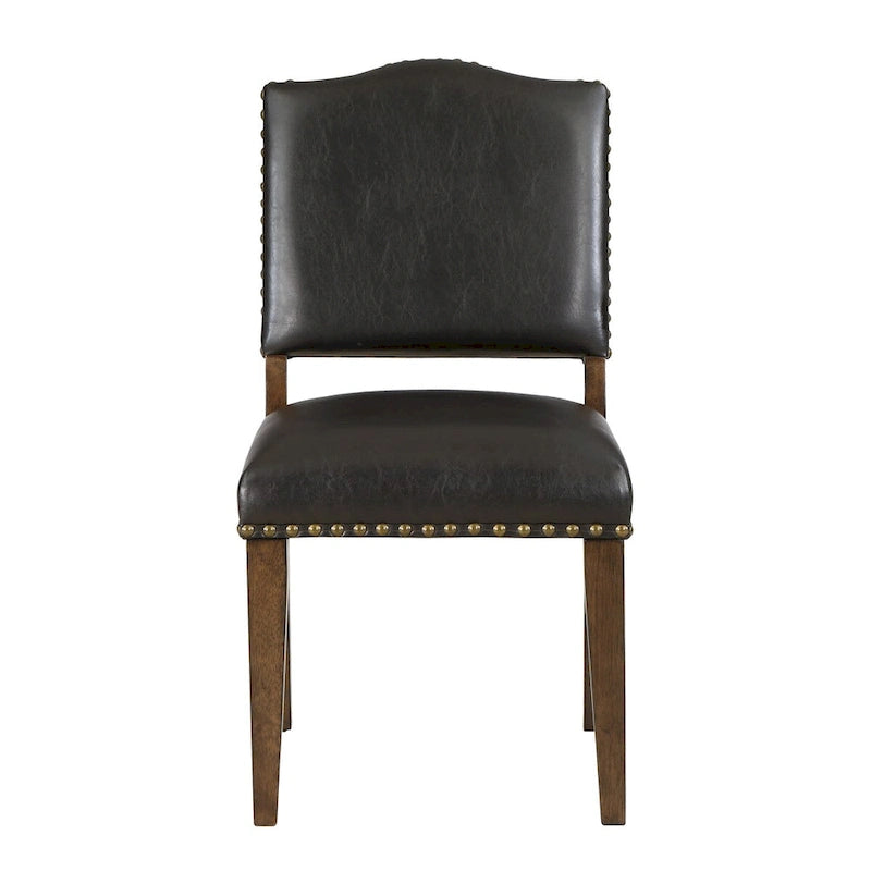 Chaise de salle à manger en similicuir marron