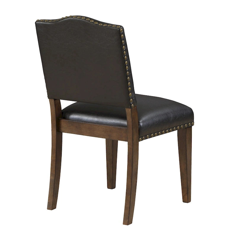 Chaise de salle à manger en similicuir marron
