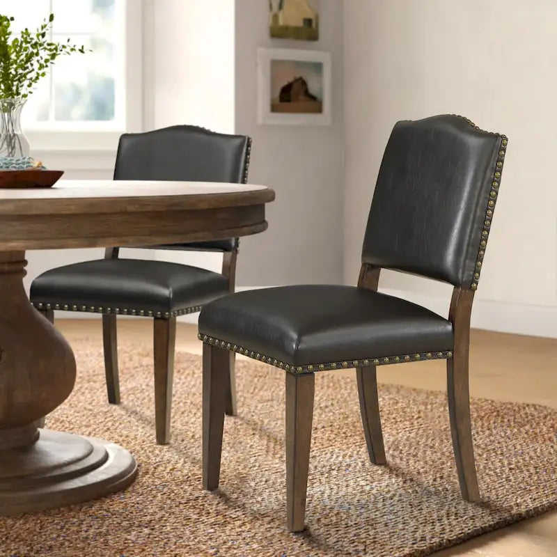 Chaise de salle à manger en similicuir marron