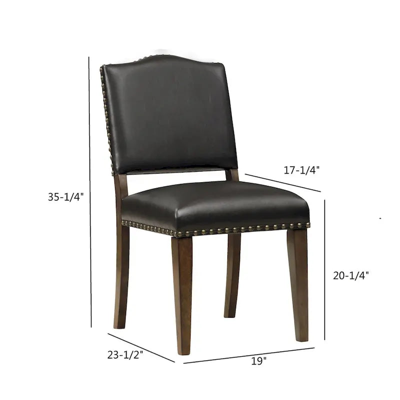 Chaise de salle à manger en similicuir marron