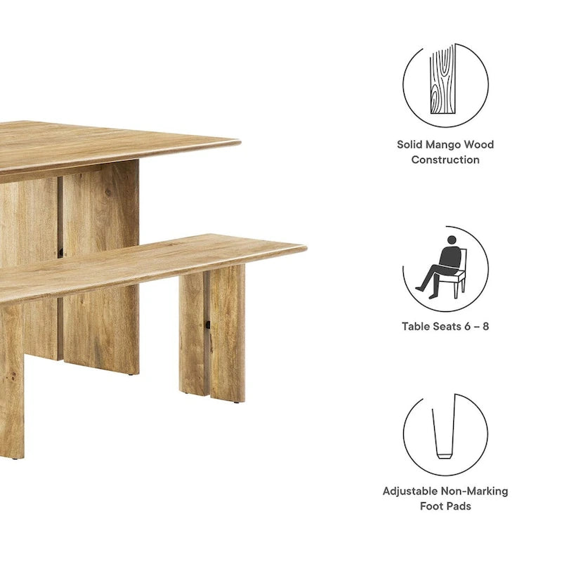 Table et banc de salle à manger en bois