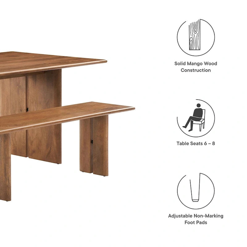 Table et banc de salle à manger en bois