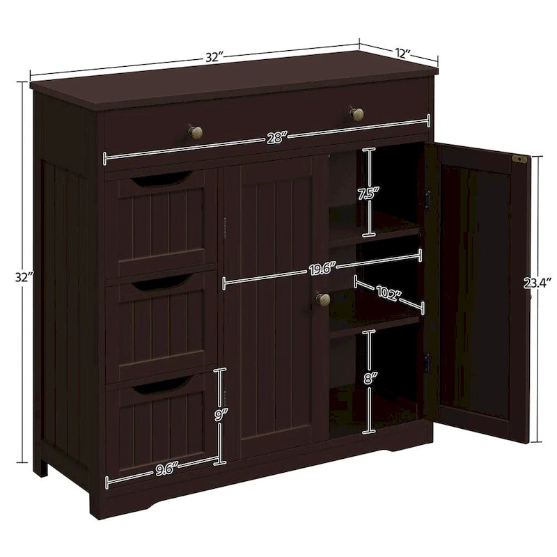 Meuble de rangement de salle de bain, meuble sur pied autonome