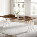 Table à manger rectangulaire de cuisine en bois et métal
